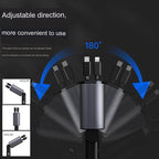 4-in-1 Retractable Fast Car Charger -120W